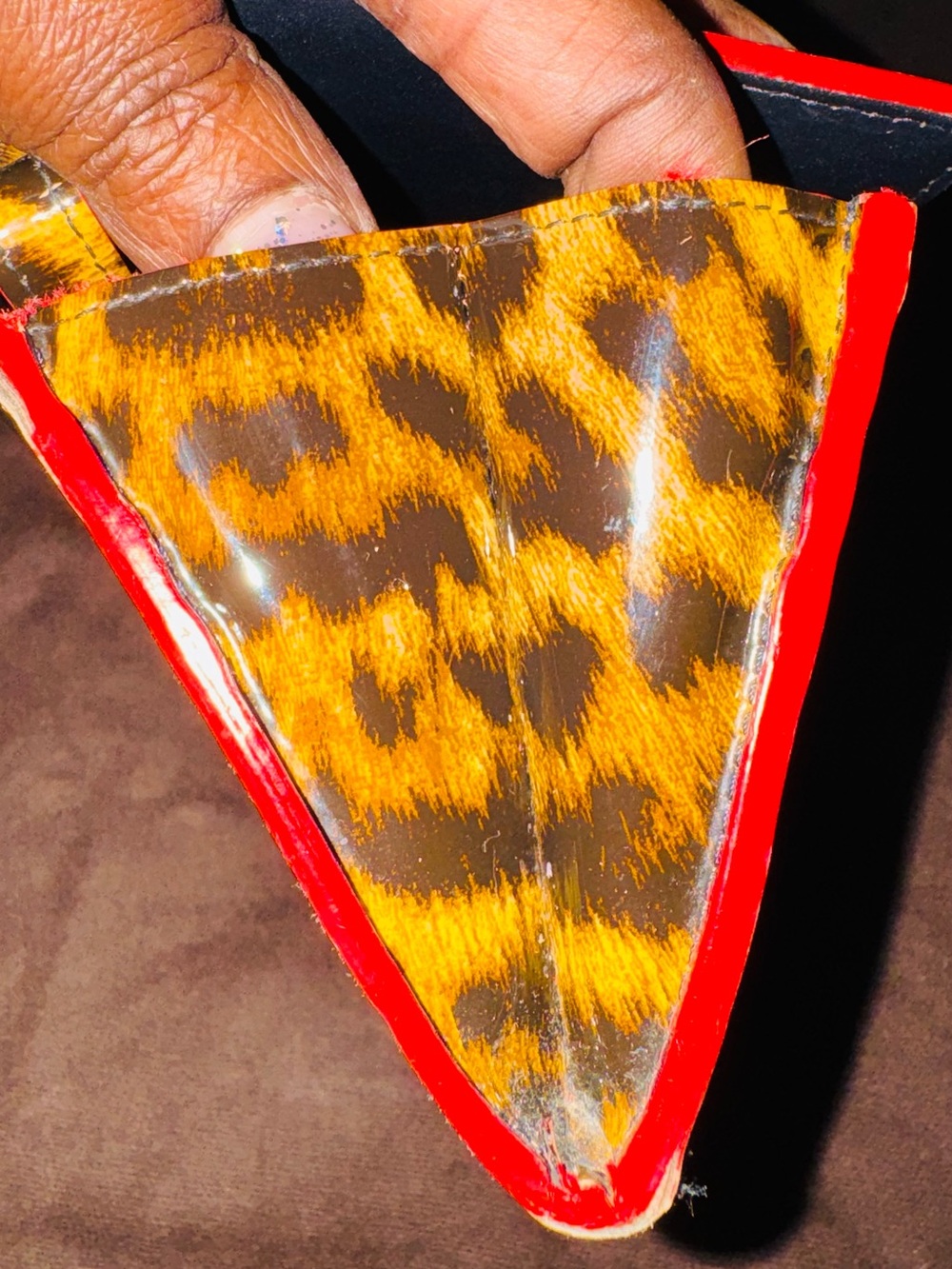 Christian Louboutin Leopard Print Studded Phone Wallet in Black and Gold - Picture 15 of 16